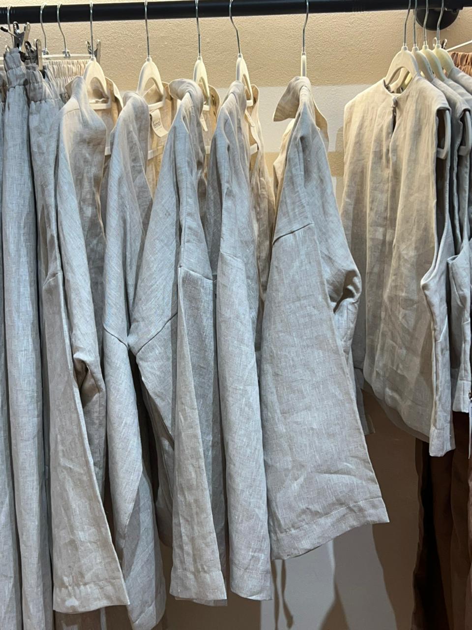Oatmeal 100% Linen Tailored jacket