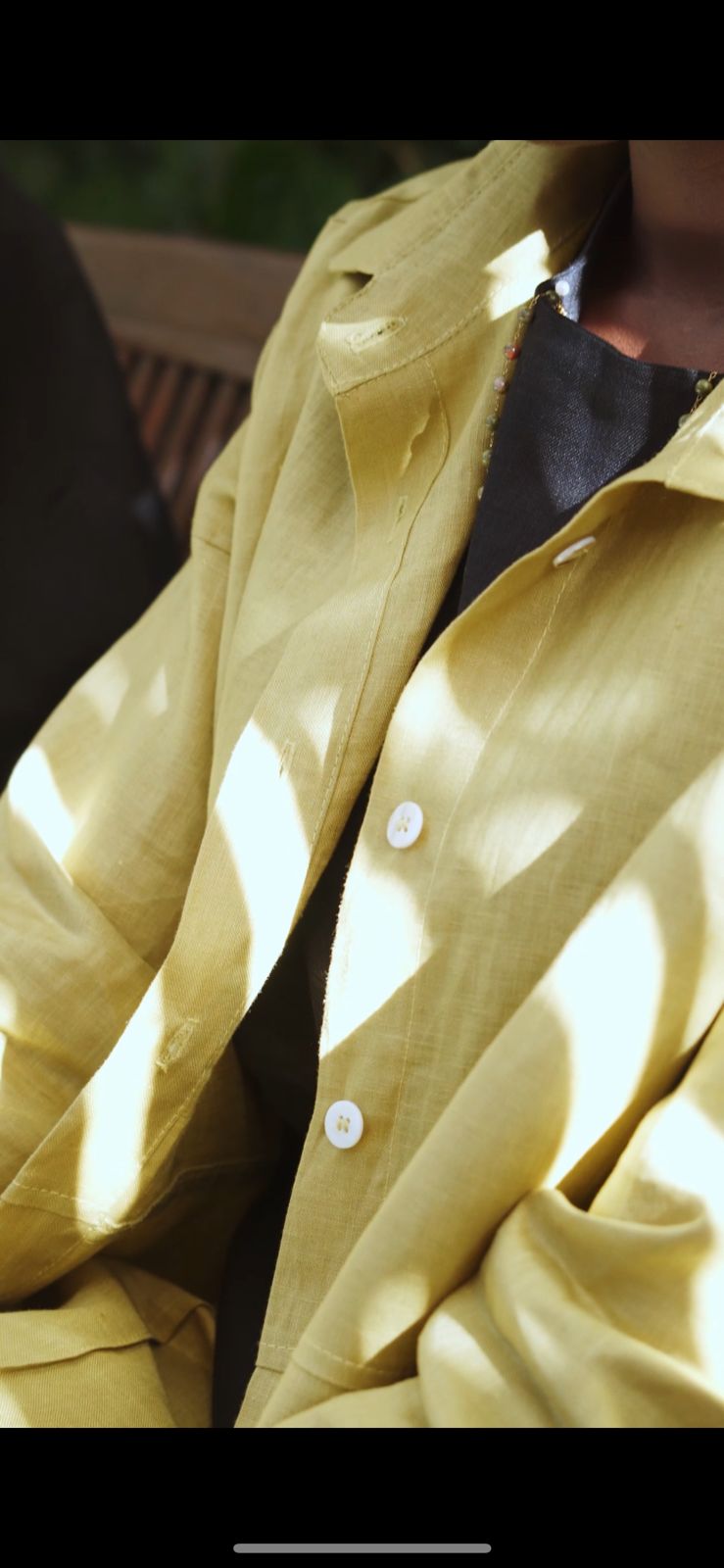 Chartreuse  100% Linen Oversized Shirt