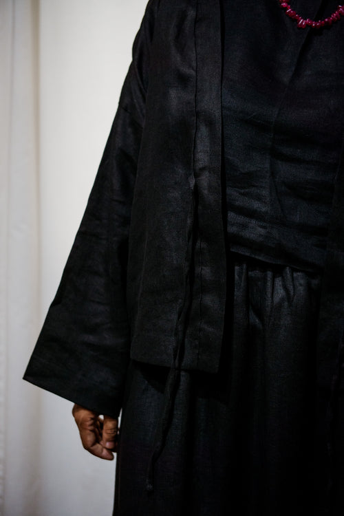 Black 100% Linen Tailored jacket
